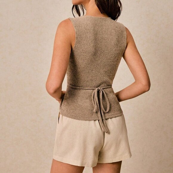 Tan Casual Women's Shell Decor Camisole Top - Picture 2 of 7